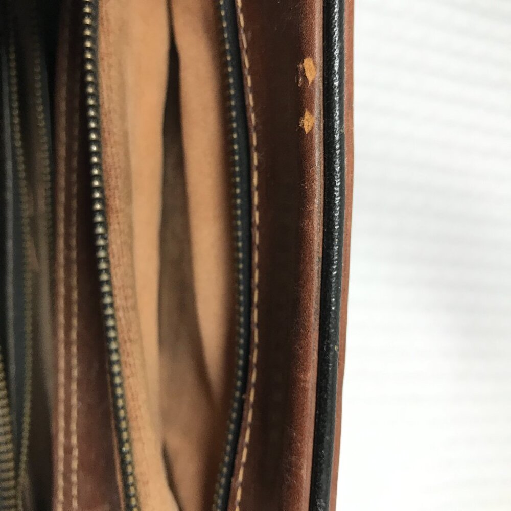 Vintage Tooled Leather Handbag Brown Floral - Picture 12 of 14